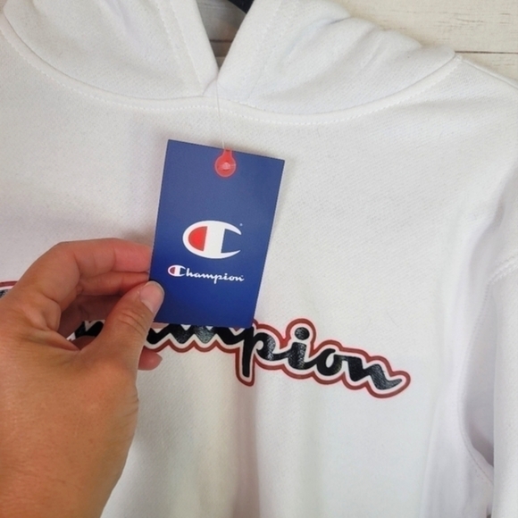 CHAMPION WHITE LOGO HOODIE, SZ LARGE - Picture 6 of 14